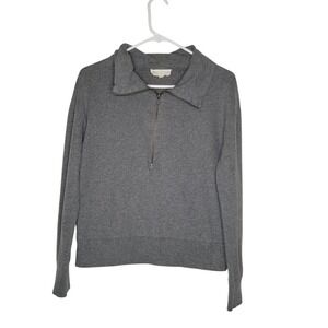 Synergy Organic Clothing Half Zip Pullover Sweatshirt Gray Organic Cotton S‎